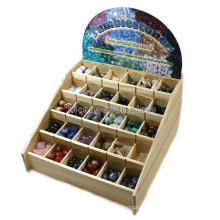 Wood Counter Top Stone Botton Display Racks For Sale, Advertising 30 Dividers Candy Display Racks